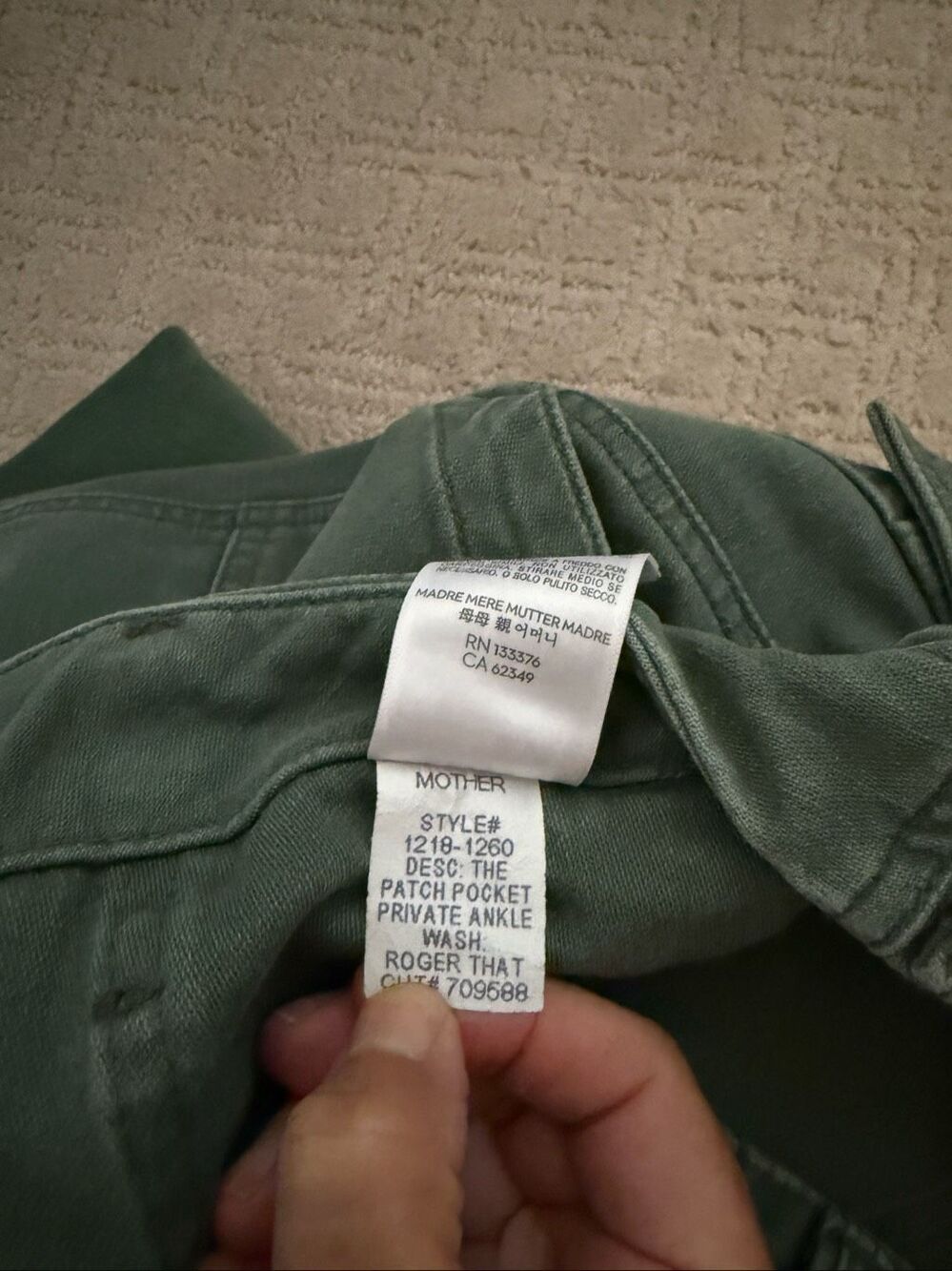 Mother Patch Pocket Private Ankle Fray in Roger That Size 30 - Picture 6 of 14